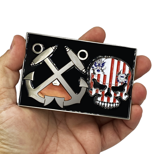 Huge 4 inch Coast Guard Flag Bottle Opener Challenge Coin Coastie Boatswain's Mate Anchor G-020 - www.ChallengeCoinCreations.com