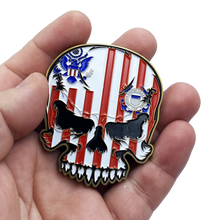 Load image into Gallery viewer, US Coast Guard Flag MH-65 Helicopter Coastie Skull CGAS AirSta Wings Challenge Coin USCG Air Station USCG Air Branch EL3-015 - www.ChallengeCoinCreations.com