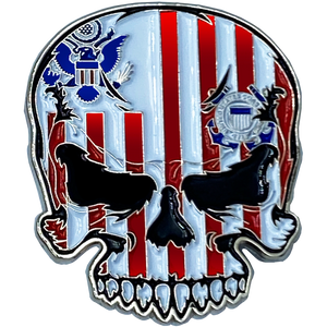 US Coast Guard Flag strong magnet Coastie Skull Challenge Coin for refrigerator safe locker cabinet USCG EL6-016 MG-03