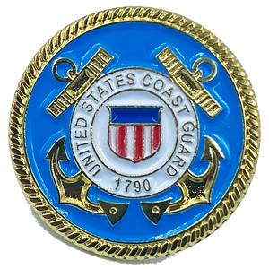 Coast Guard Lapel Pin with deluxe spring loaded clasp Coastie USCG M-25 - www.ChallengeCoinCreations.com