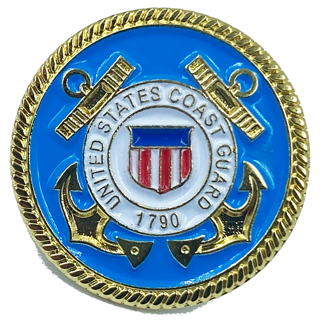 Coast Guard Lapel Pin with deluxe spring loaded clasp Coastie USCG M-25 - www.ChallengeCoinCreations.com