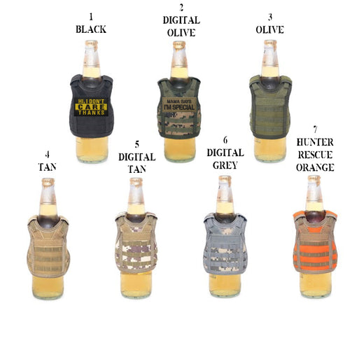 Tactical Beer Water Soda Bottle Can Vest with Hook and Loop FREE USA SHIPPING SHIPS FROM USA