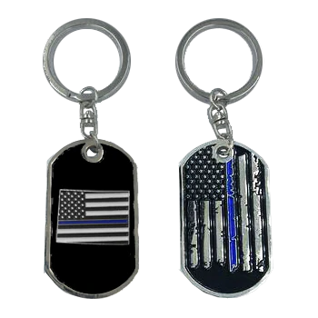 Colorado Thin Blue Line Challenge Coin Dog Tag Keychain Police Law Enforcement HH-012