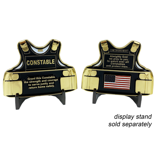 Constable Body Armor Challenge Coin Police Officer Prayer Medallion E-018 - www.ChallengeCoinCreations.com