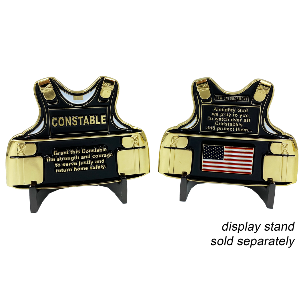 Constable Body Armor Challenge Coin Police Officer Prayer Medallion E-018 - www.ChallengeCoinCreations.com