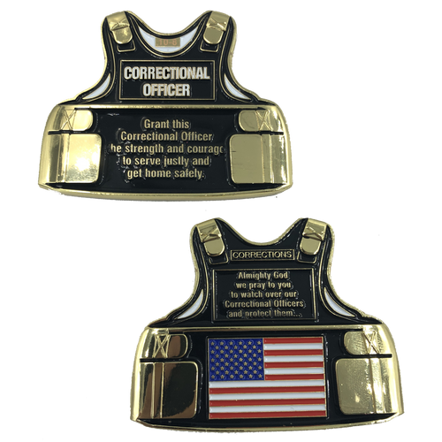 Correctional Officer Body Armor Challenge Coin Corrections Prison Jail EL10-009 - www.ChallengeCoinCreations.com