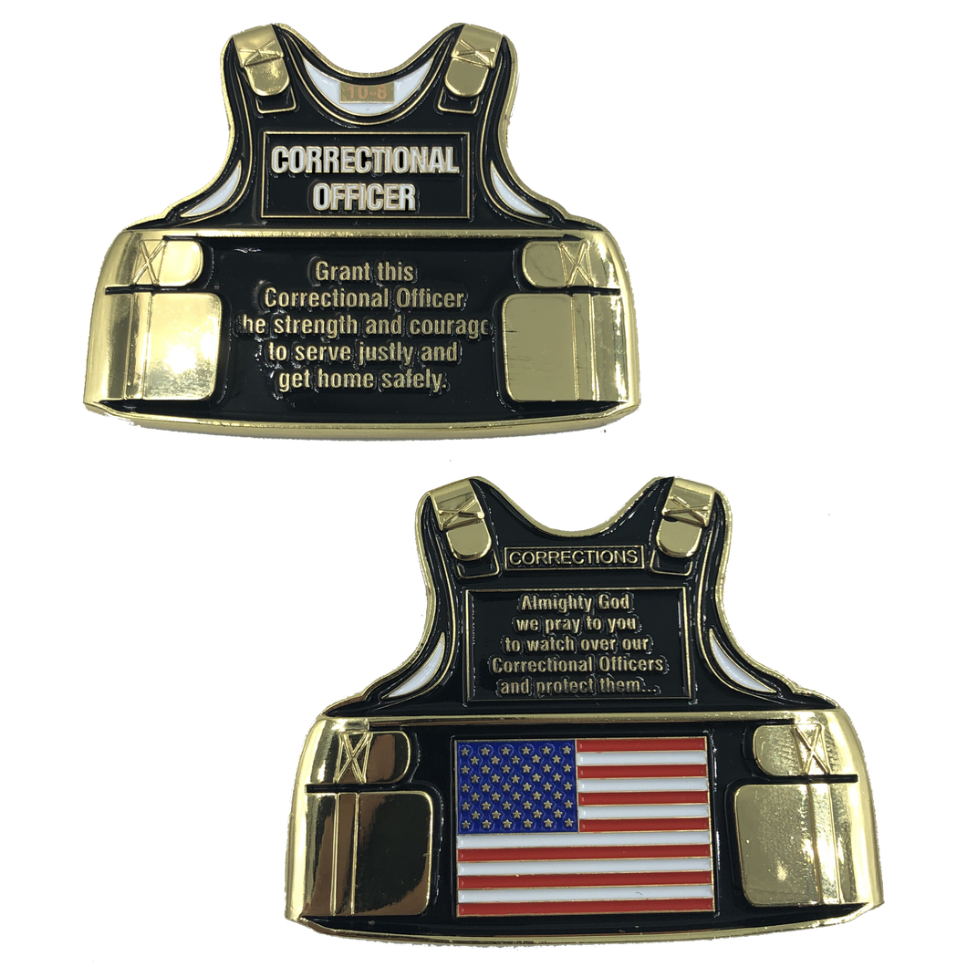 Correctional Officer Body Armor Challenge Coin Corrections Prison Jail EL10-009 - www.ChallengeCoinCreations.com