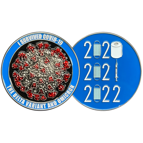2022 Omicron Covid-19 Coronavirus Delta Variant Essential Worker Challenge Coin I Survived The Great 2021 Toilet Paper Shortage of 2020 GL3-003
