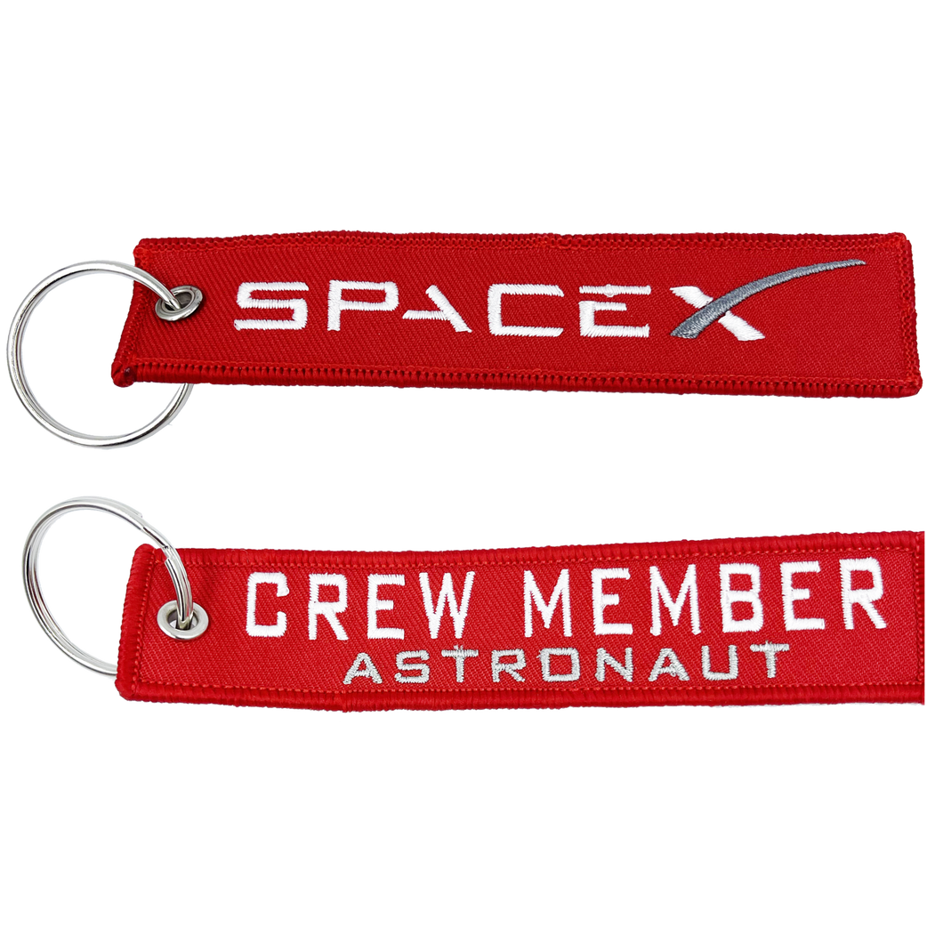 Space X Crew Member Astronaut Keychain or Luggage Tag or zipper pull SpaceX BL11-016 LKC-07 - www.ChallengeCoinCreations.com