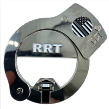 Load image into Gallery viewer, RRT Rapid Response Team Thin Gray Line HANDCUFFs Beard Gang Skull Challenge Coin Bottle Opener Corrections Correctional Officer BL3-001 - www.ChallengeCoinCreations.com