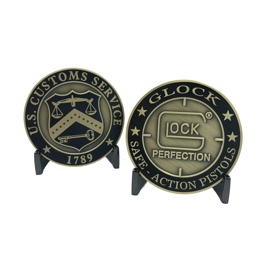 Legacy Customs Service (not CBP) Glock inspired Treasury Inspector Police Challenge Coin LL-001 - www.ChallengeCoinCreations.com