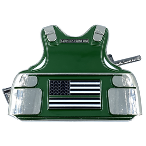 SHERIFF DEPUTY M4 Body Armor 3D self standing Police Challenge Coin Sheriff's Department Thin Green Line EL5-006 - www.ChallengeCoinCreations.com