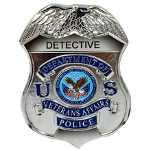 Load image into Gallery viewer, VA Veterans Affairs Police Officer DETECTIVE Administration shield lapel pin BL7-016 - www.ChallengeCoinCreations.com
