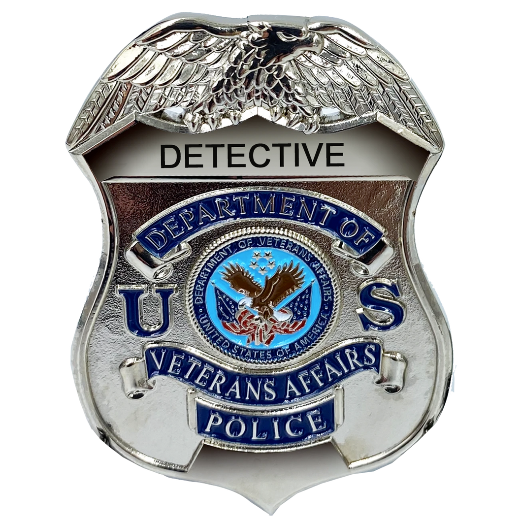 VA Veterans Affairs Police Officer DETECTIVE Administration shield lapel pin BL7-016 - www.ChallengeCoinCreations.com