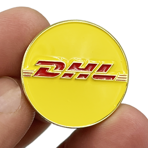 DHL lapel pin BL11-011 - www.ChallengeCoinCreations.com