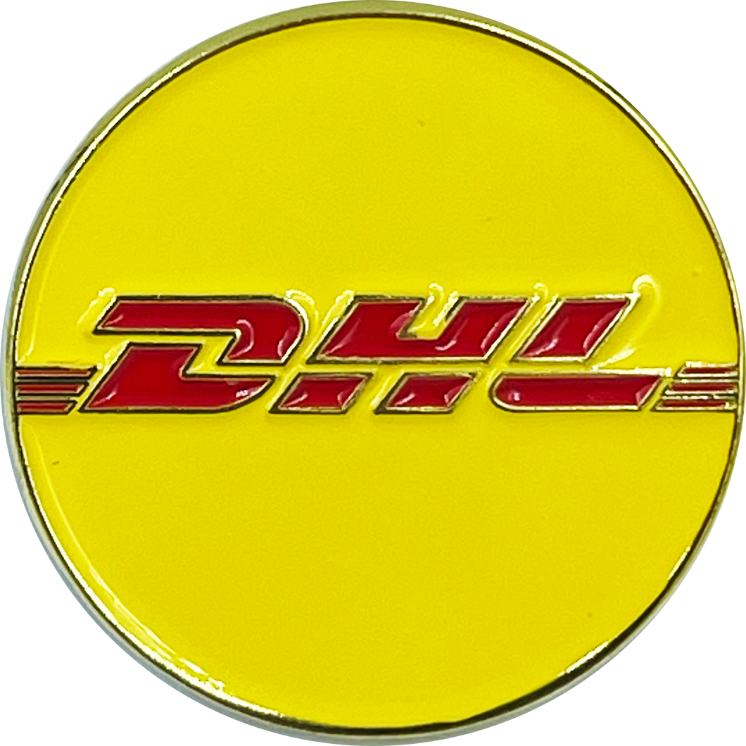 DHL lapel pin BL11-011 - www.ChallengeCoinCreations.com