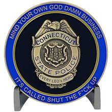 Load image into Gallery viewer, new Version 2 Dispensary Container CSP Challenge Coin inspired by Connecticut State Police CT Trooper Matthew Spina DL1-16 - www.ChallengeCoinCreations.com