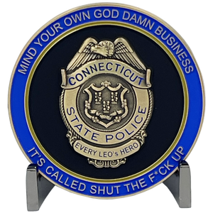 new Version 2 Dispensary Container CSP Challenge Coin inspired by Connecticut State Police CT Trooper Matthew Spina DL1-16 - www.ChallengeCoinCreations.com