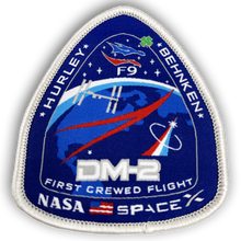 Load image into Gallery viewer, SpaceX Nasa DM-2 First Crewed Flight Mission Patch rare version with Shamrock F9 EL2-011 - www.ChallengeCoinCreations.com