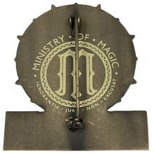 Load image into Gallery viewer, DMLE Ulick Gamp Police Department of Magical Law Enforcement Full Size Shield with hinged pin back BL3-011 - www.ChallengeCoinCreations.com