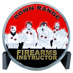Firearms Instructor Down Range Police Military Target Challenge Coin DL3-07 - www.ChallengeCoinCreations.com