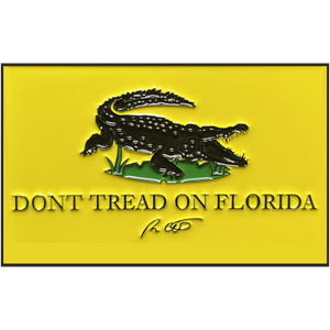 Florida Governor Ron DeSantis inspired Don't Tread on Florida 2nd Amendment Flag Challenge Coin GL1-003 - www.ChallengeCoinCreations.com