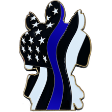 Load image into Gallery viewer, Deadpool inspired thin blue line American Flag Police Challenge Coin DL7-12 - www.ChallengeCoinCreations.com