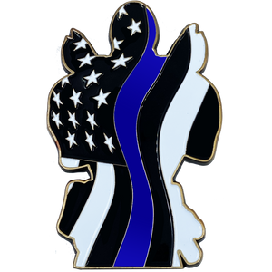 Deadpool inspired thin blue line American Flag Police Challenge Coin DL7-12 - www.ChallengeCoinCreations.com