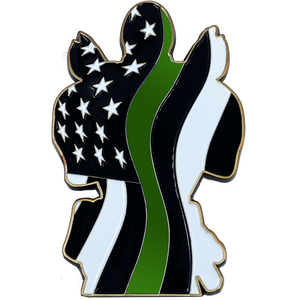 Deadpool inspired thin green line American Flag Police Challenge Coin Military Army Marines Border Patrol DL7-11 - www.ChallengeCoinCreations.com