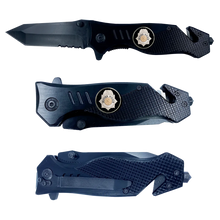 Load image into Gallery viewer, Denver Colorado Police 3-in-1 Tactical Rescue tool with Seatbelt Cutter, Steel Serrated Blade, Glass Breaking