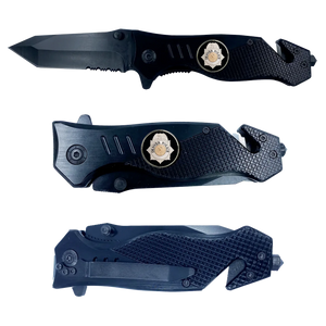 Denver Colorado Police 3-in-1 Tactical Rescue tool with Seatbelt Cutter, Steel Serrated Blade, Glass Breaking