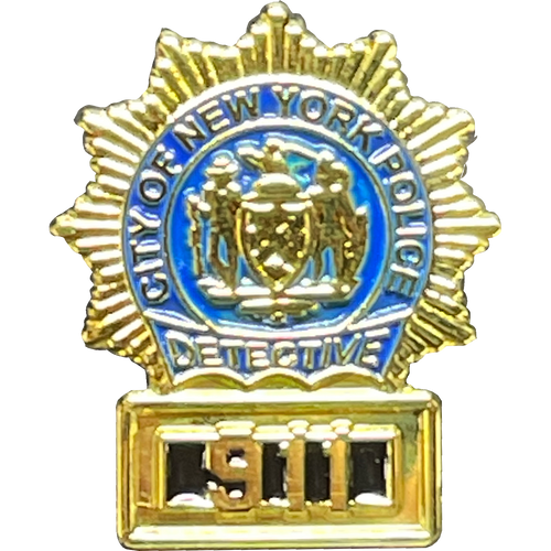 New York City Police Detective 911 Pin BL15-010 - www.ChallengeCoinCreations.com