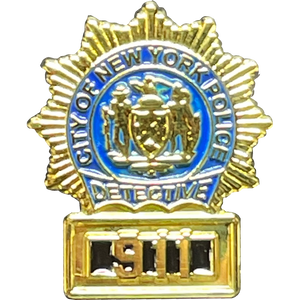 New York City Police Detective 911 Pin BL15-010 - www.ChallengeCoinCreations.com
