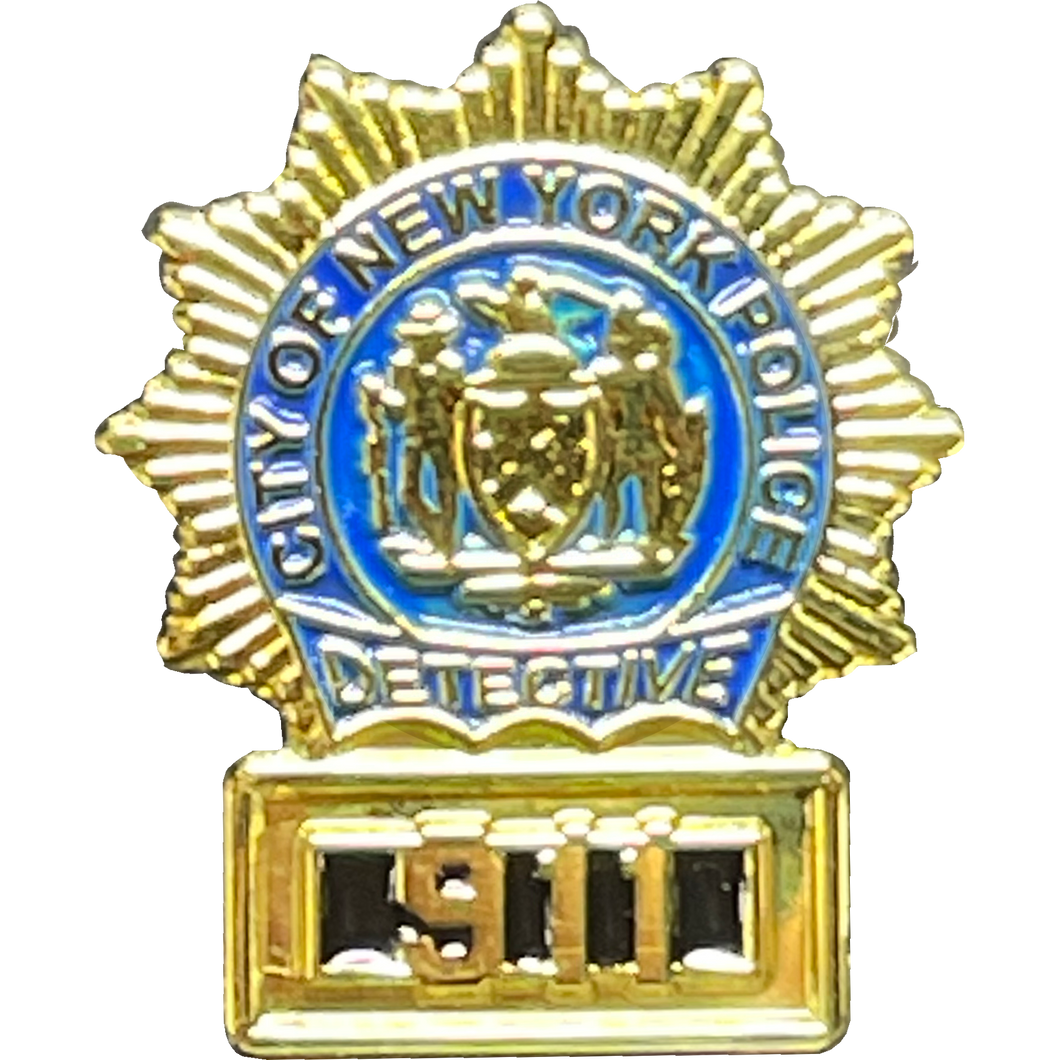 New York City Police Detective 911 Pin BL15-010 - www.ChallengeCoinCreations.com