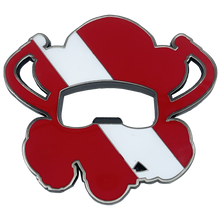 Load image into Gallery viewer, SCUBA Diver Bottle Opener Challenge Coin Dive Flag Bl14-002 - www.ChallengeCoinCreations.com