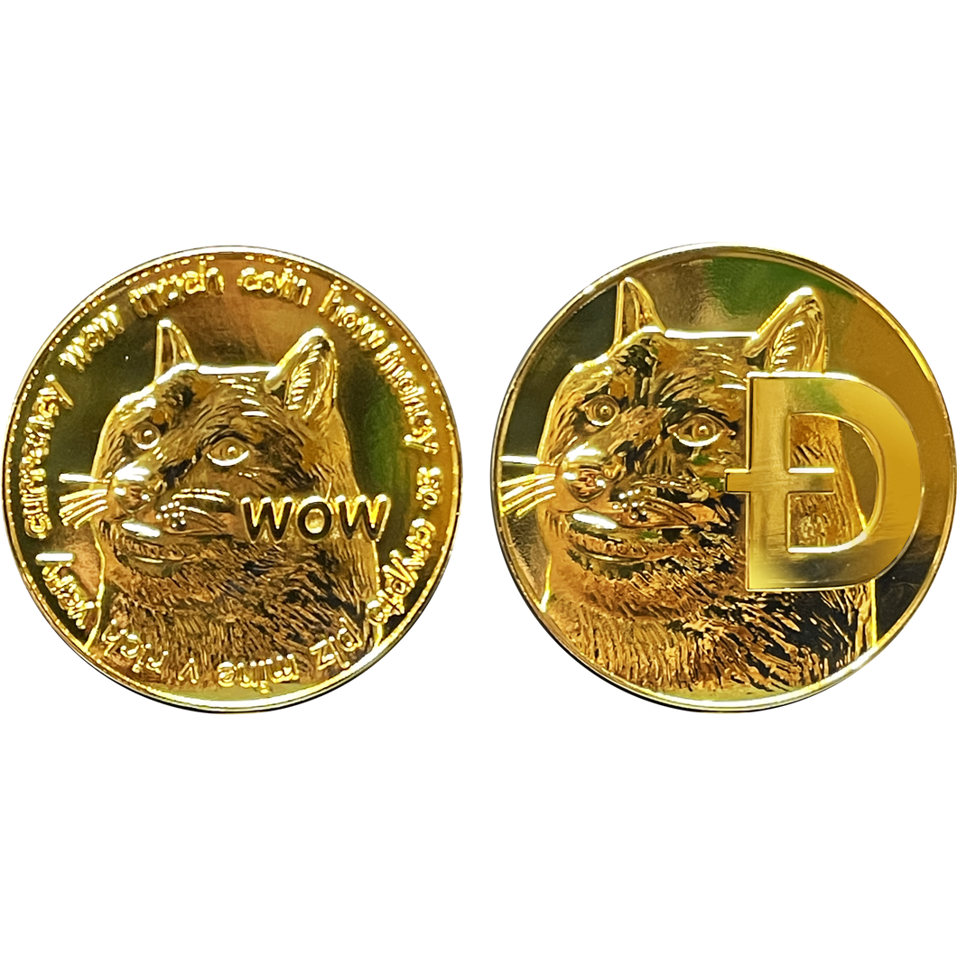 Dogecoin 2 oz Commemorative Challenge Coin Limited Edition Crypto Collectible BL12-003 - www.ChallengeCoinCreations.com