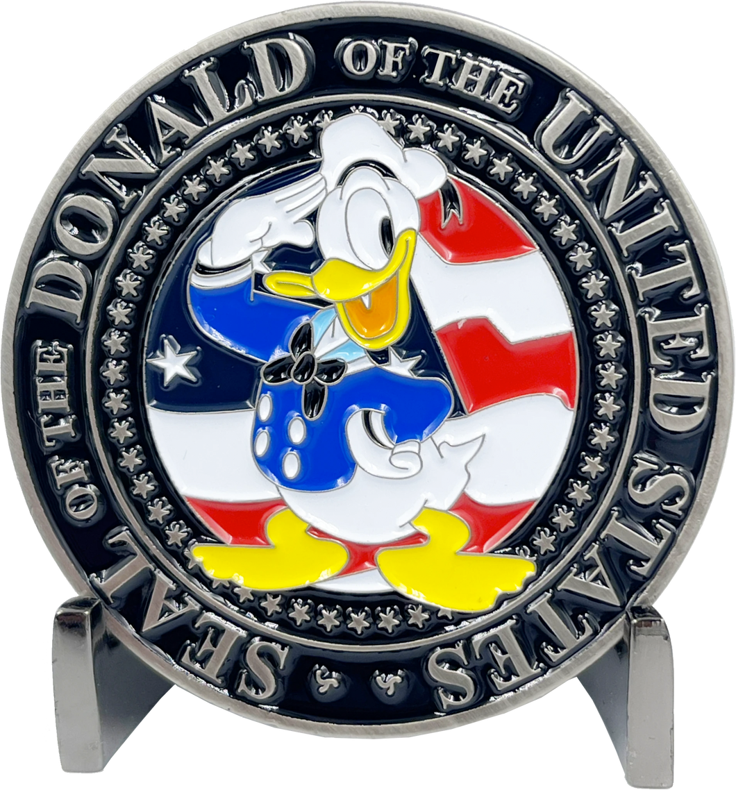 Donald Trump Duck Challenge Coin President MAGA 45 version 2 BL9-020 - www.ChallengeCoinCreations.com