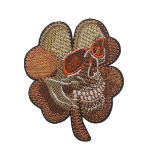4 Leaf Clover Skull Lucky Irish St paddy Patricks Day Hook and Loop Morale Patch FREE USA SHIPPING SHIPS FROM USA PAT-593 594 595