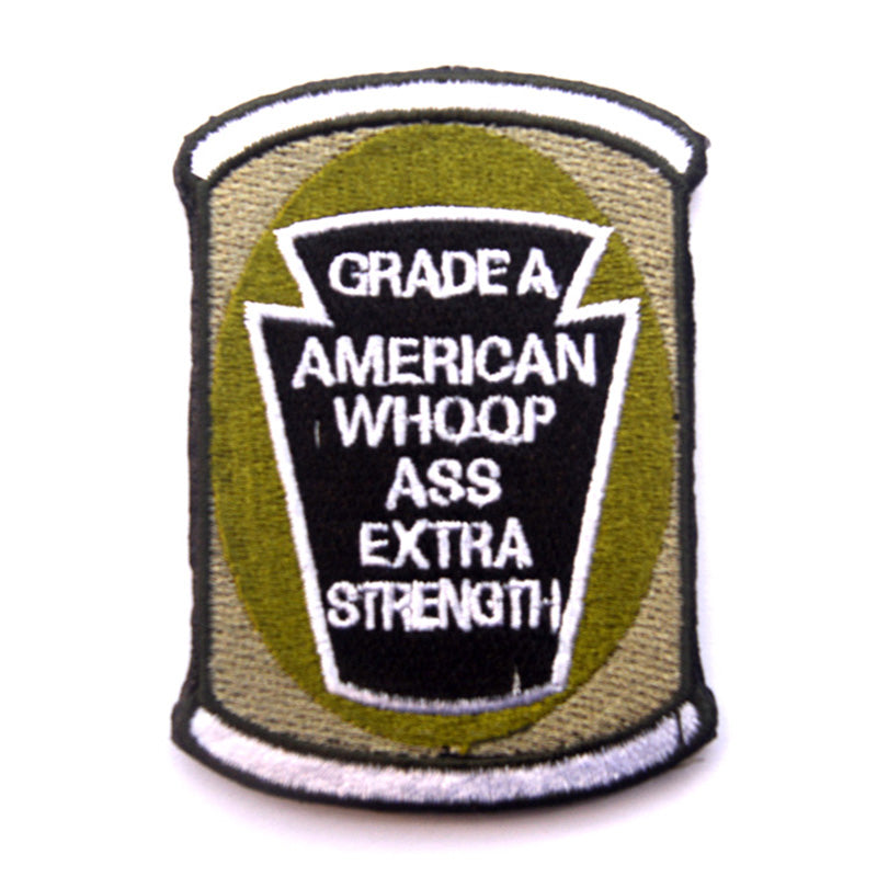 Funny Grade A Can Of American Whoop Ass Extra Strength Embroidered Hook and Loop Morale Patch FREE USA SHIPPING SHIPS FROM USA PAT-555 (E)