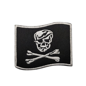 Waving Pirate Skull an Crossbones Flag Davy Jones Hook and Loop Morale Patch FREE USA SHIPPING SHIPS FROM USA PAT-606
