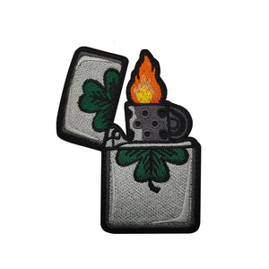 4 Leaf Clover Zippo Lighter Lucky Irish St paddy Patricks Day Hook and Loop Morale Patch FREE USA SHIPPING SHIPS FROM USA PAT-592