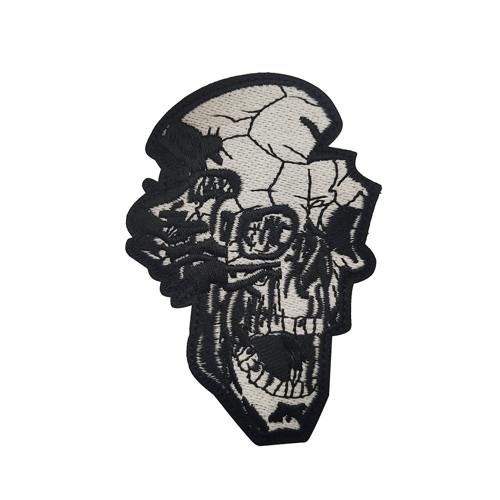 Cracked Skull Hook and Loop Morale Patch FREE USA SHIPPING SHIPS FROM USA PAT-607
