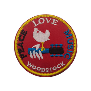 Peace Love Music Woodstock Embroidered Hook and Loop Morale Patch FREE USA SHIPPING SHIPS FROM USA PAT-544