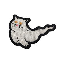 Load image into Gallery viewer, Cute Kitty Cat Ghost Embroidered Hook and Loop Morale Patch FREE USA SHIPPING SHIPS FROM USA PAT-502