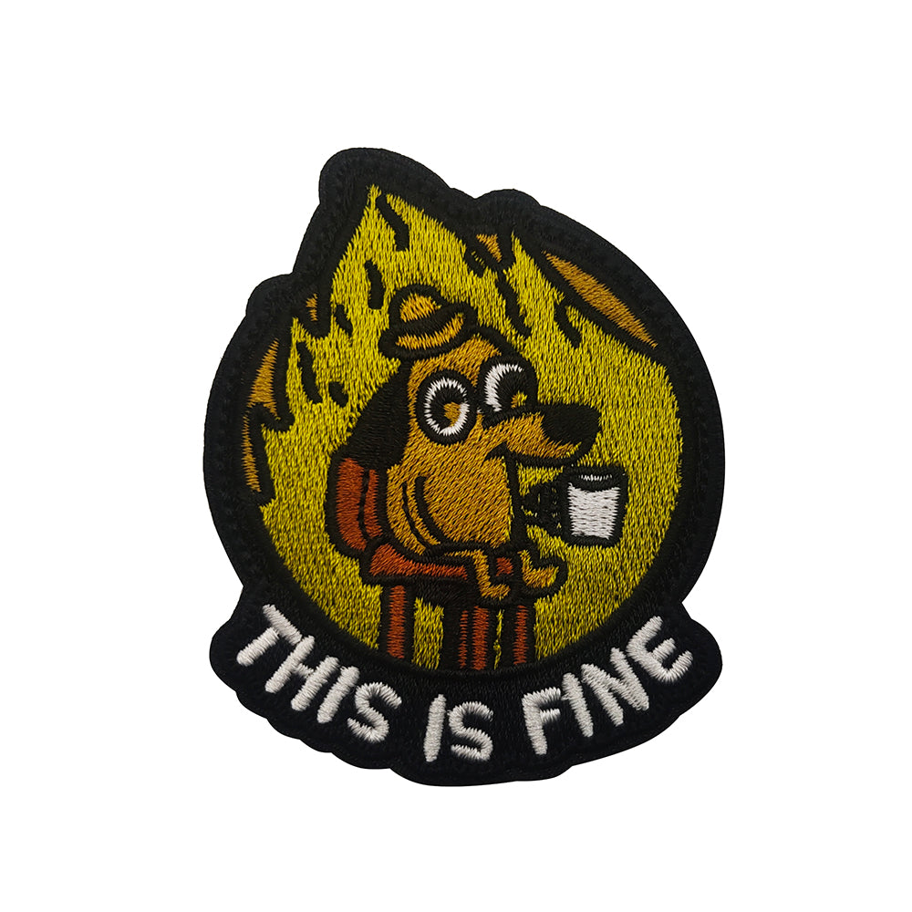 Funny This Is Fine Hook and Loop Morale Patch FREE USA SHIPPING SHIPS FROM USA PAT-615