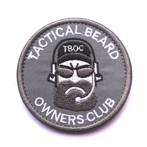Funny Tactical Beard Owners Club TBOC Hook and Loop Morale Patch FREE USA SHIPPING SHIPS FROM USA PAT-601 602 603 604 (E)