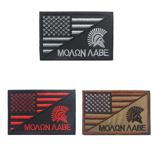 USA Flag Spartan Gladiator Moaan Abe Tactical Patch  Morale Hook and Loop FREE USA SHIPPING  SHIPS FROM USA PAT-492