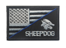 Load image into Gallery viewer, USA Flag Sheepdog Thin Blue Line Tactical Patch  Morale Hook and Loop FREE USA SHIPPING  SHIPS FROM USA PAT-524/526 (E)