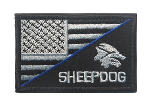 USA Flag Sheepdog Thin Blue Line Tactical Patch  Morale Hook and Loop FREE USA SHIPPING  SHIPS FROM USA PAT-524/526 (E)