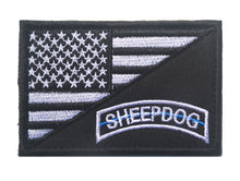 Load image into Gallery viewer, USA Flag Sheepdog Thin Blue Line Tactical Patch  Morale Hook and Loop FREE USA SHIPPING  SHIPS FROM USA PAT-524/526 (E)